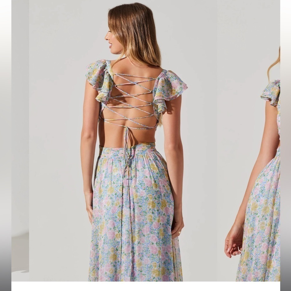 ASTR LABEL PRIMROSE FLORAL STRAPPY BACK MAXI DRESS - Picture 3 of 9